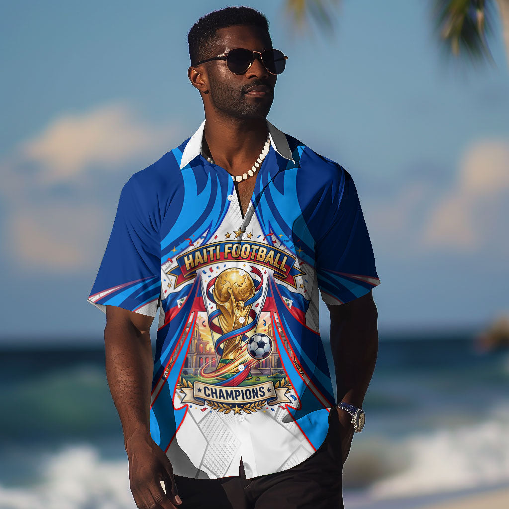 Personalized Haiti Football Champions Hawaiian Shirt World Soccer Winning Trophy 2026