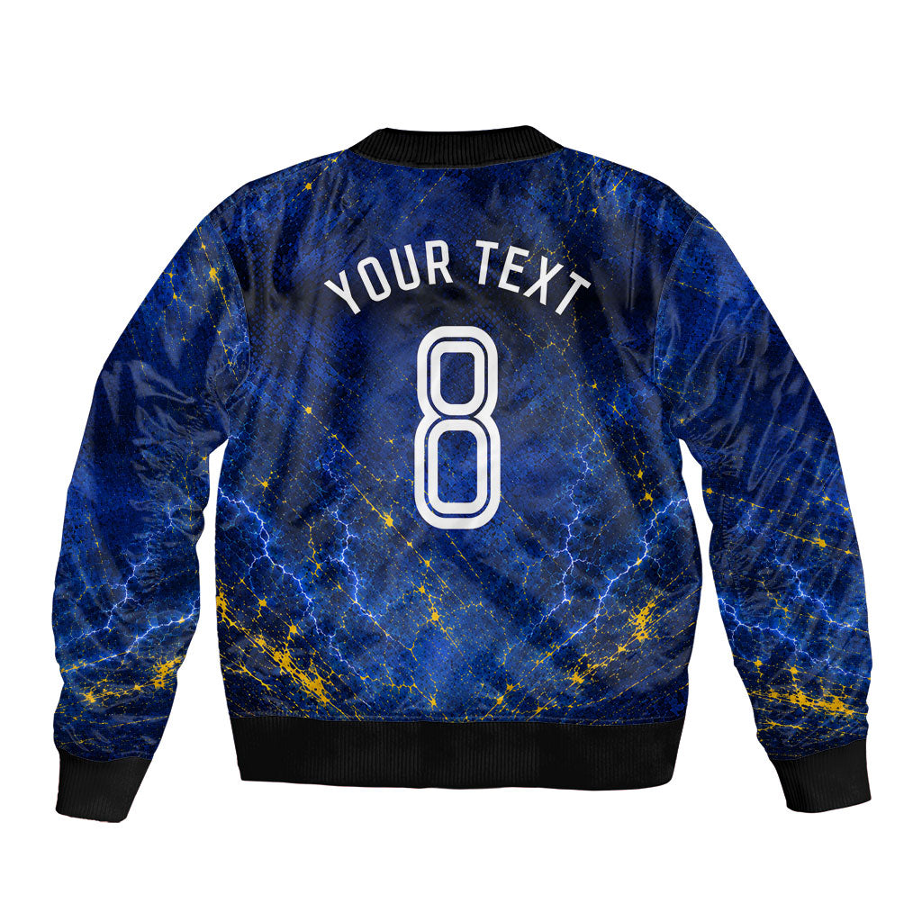 Personalized Sweden Football Lion Bomber Jacket Electric Lightning Mascot