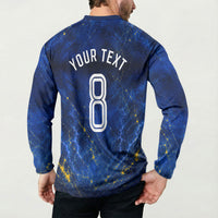 Personalized Sweden Football Lion Button Sweatshirt Electric Lightning Mascot