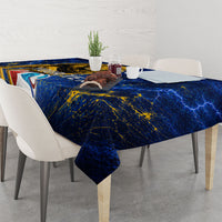 Personalized Sweden Football Lion Tablecloth Electric Lightning Mascot