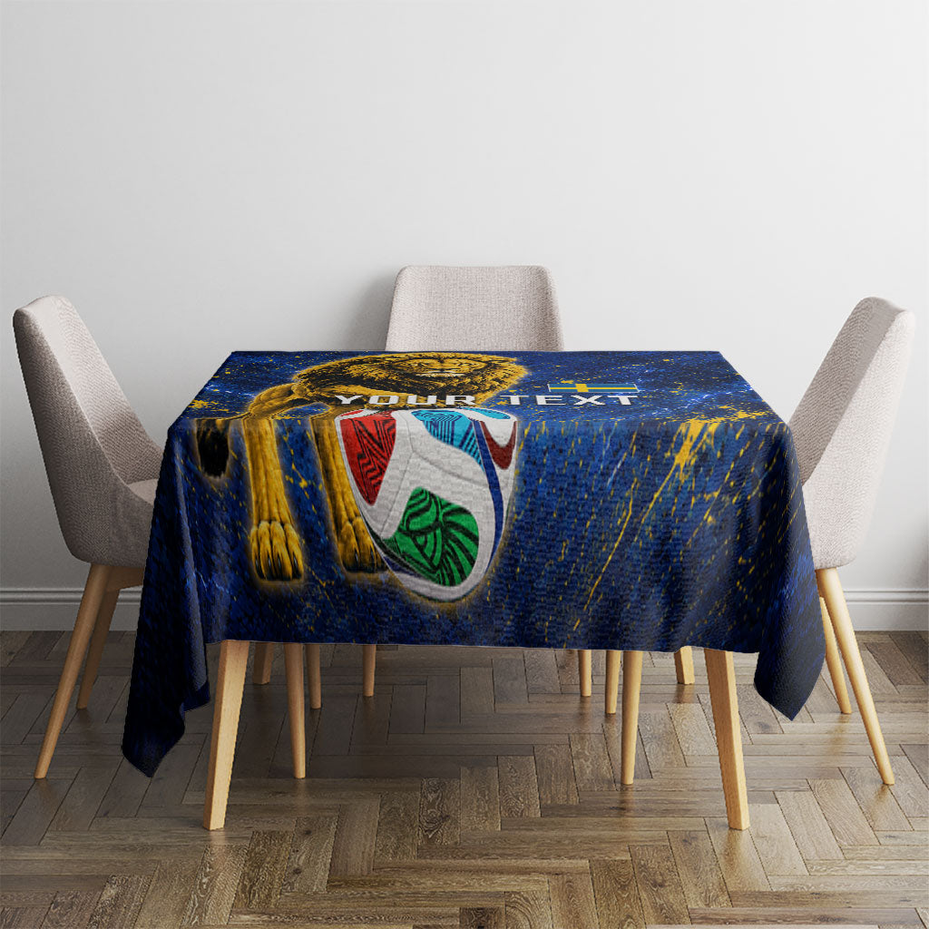 Personalized Sweden Football Lion Tablecloth Electric Lightning Mascot
