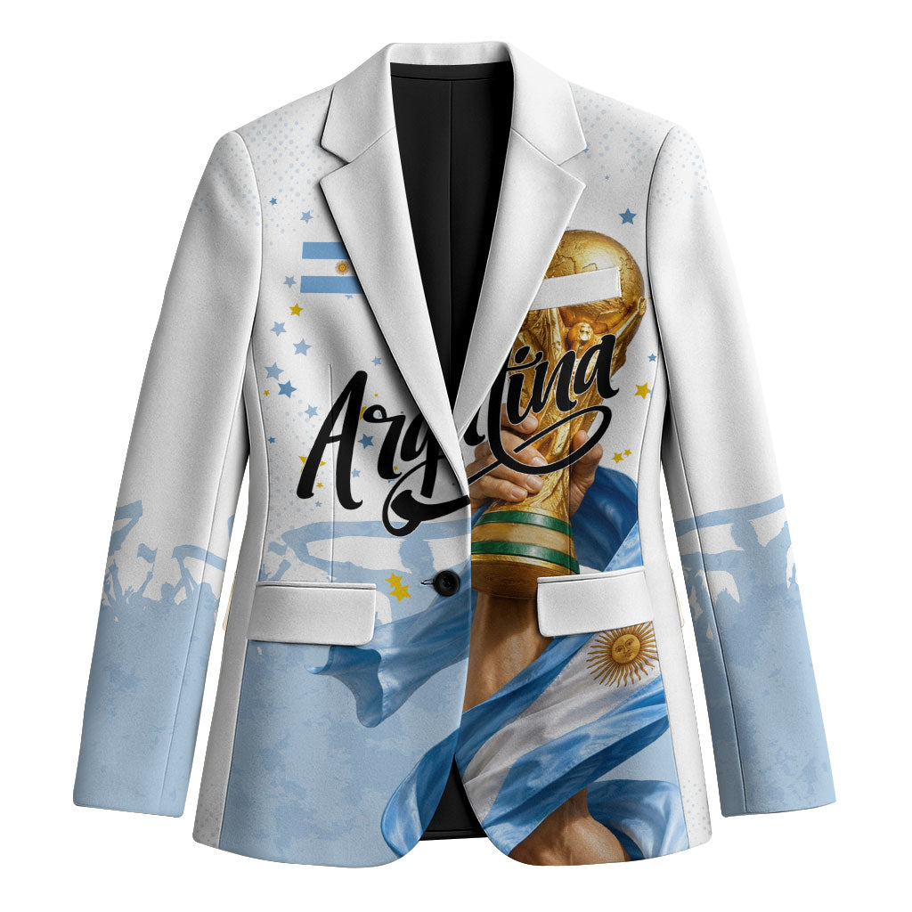 Personalized Argentina Football Blazer Soccer Trophy Celebration Flag Graphic