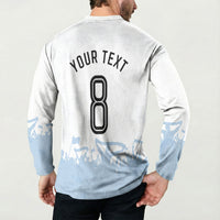 Personalized Argentina Football Button Sweatshirt Soccer Trophy Celebration Flag Graphic
