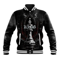 King Chess Piece Baseball Jacket Dark Gothic Fantasy Board Game Art