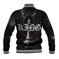King Chess Piece Baseball Jacket Dark Gothic Fantasy Board Game Art