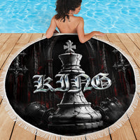 King Chess Piece Beach Blanket Dark Gothic Fantasy Board Game Art
