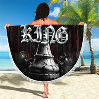 King Chess Piece Beach Blanket Dark Gothic Fantasy Board Game Art