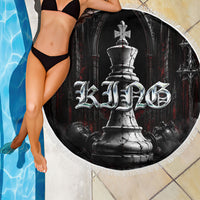 King Chess Piece Beach Blanket Dark Gothic Fantasy Board Game Art