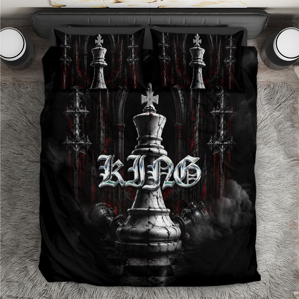 King Chess Piece Bedding Set Dark Gothic Fantasy Board Game Art
