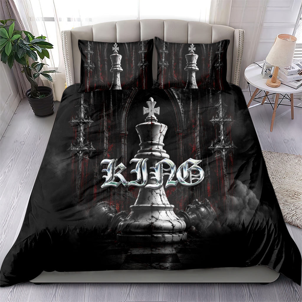 King Chess Piece Bedding Set Dark Gothic Fantasy Board Game Art