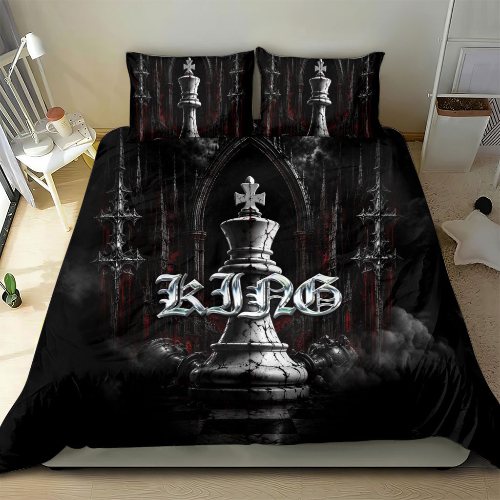 King Chess Piece Bedding Set Dark Gothic Fantasy Board Game Art