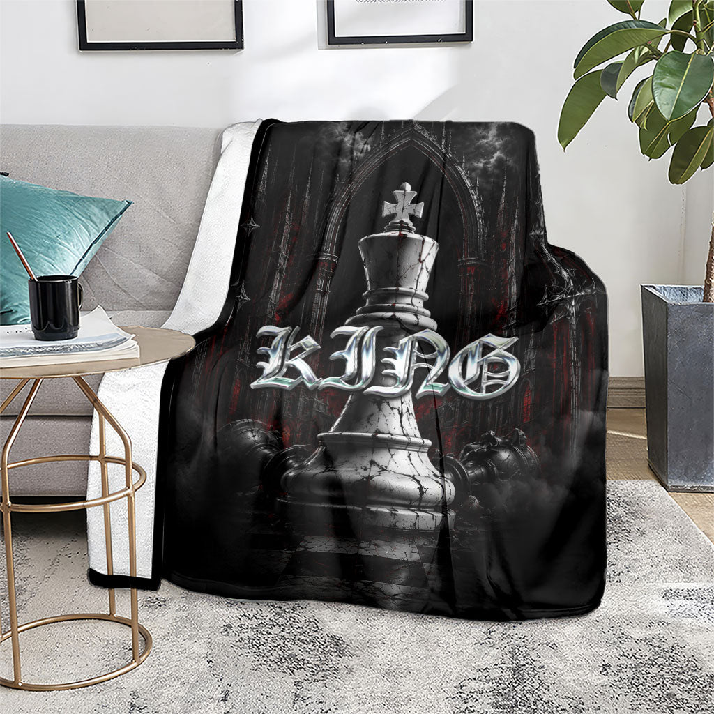 King Chess Piece Blanket Dark Gothic Fantasy Board Game Art