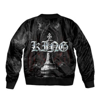King Chess Piece Bomber Jacket Dark Gothic Fantasy Board Game Art