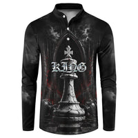 King Chess Piece Button Sweatshirt Dark Gothic Fantasy Board Game Art