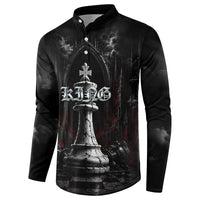King Chess Piece Button Sweatshirt Dark Gothic Fantasy Board Game Art