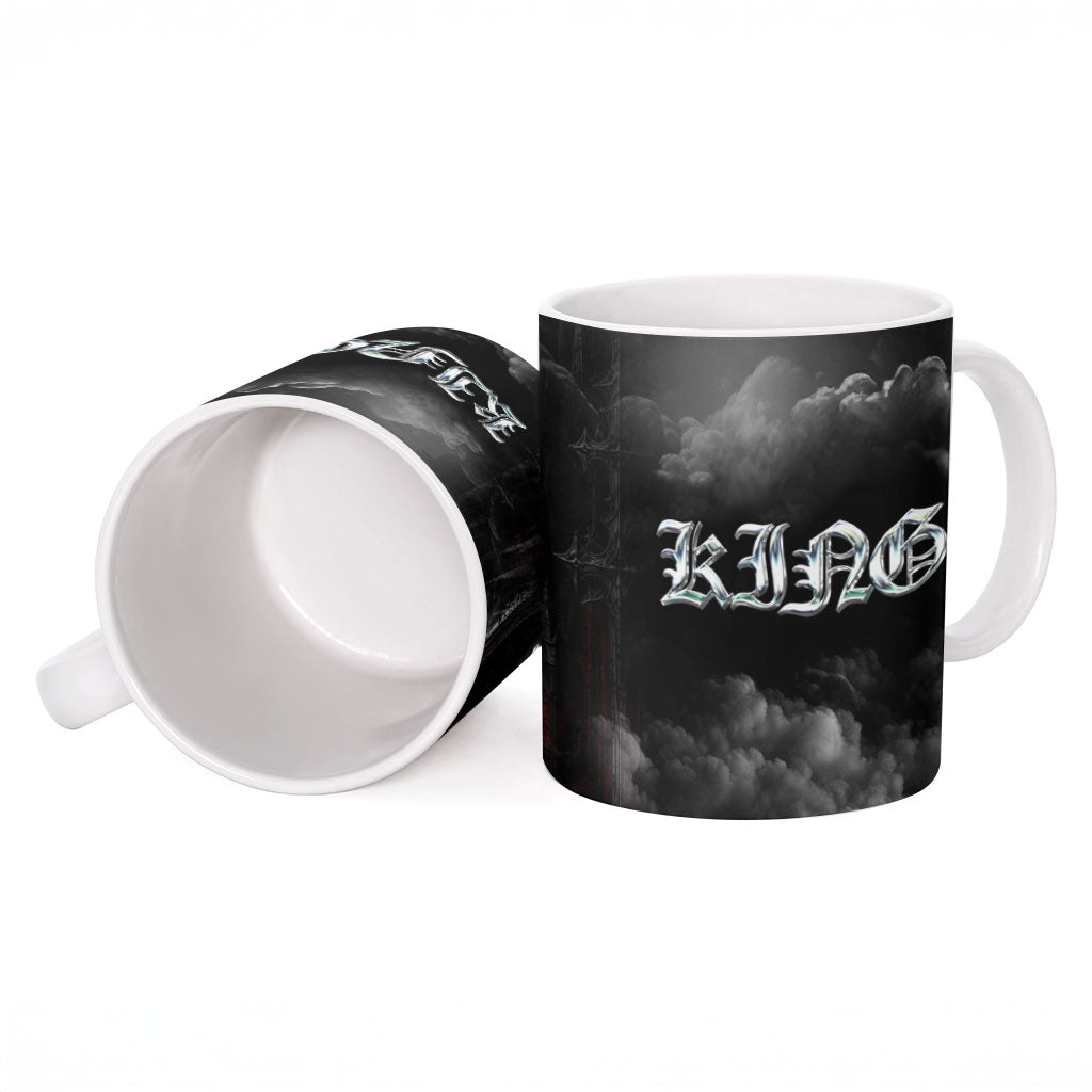 King Chess Piece Ceramic Mug Dark Gothic Fantasy Board Game Art