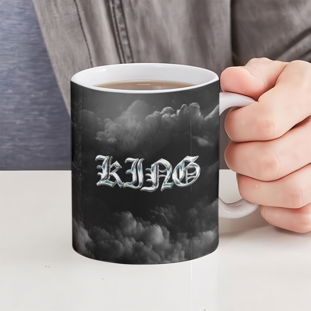 King Chess Piece Ceramic Mug Dark Gothic Fantasy Board Game Art