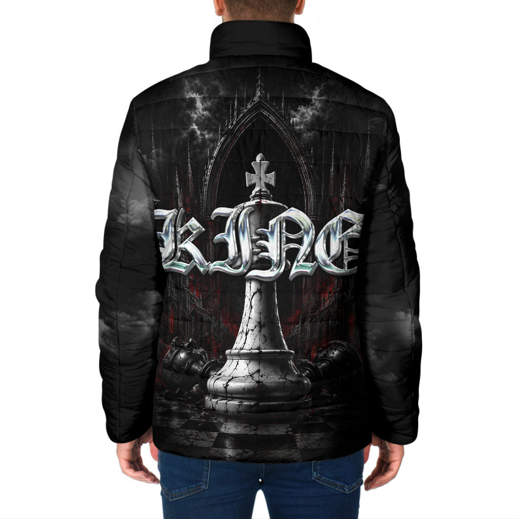 King Chess Piece Padded Jacket Dark Gothic Fantasy Board Game Art