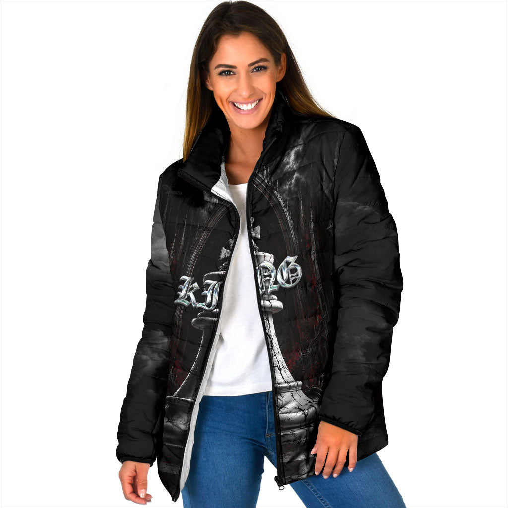 King Chess Piece Padded Jacket Dark Gothic Fantasy Board Game Art
