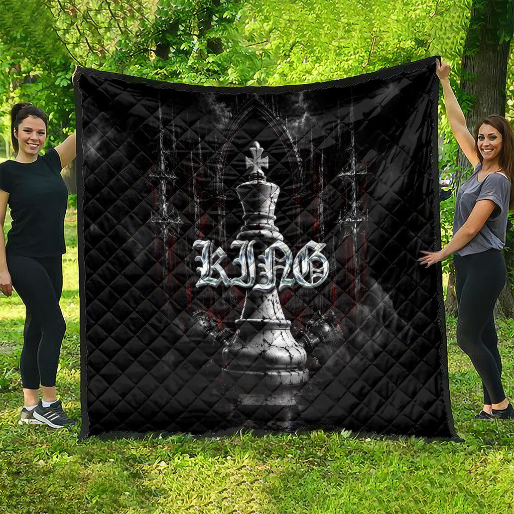 King Chess Piece Quilt Dark Gothic Fantasy Board Game Art