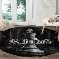 King Chess Piece Round Carpet Dark Gothic Fantasy Board Game Art