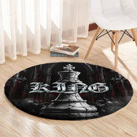 King Chess Piece Round Carpet Dark Gothic Fantasy Board Game Art