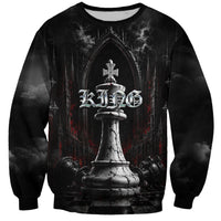 King Chess Piece Sweatshirt Dark Gothic Fantasy Board Game Art