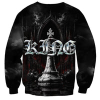 King Chess Piece Sweatshirt Dark Gothic Fantasy Board Game Art