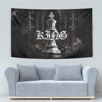 King Chess Piece Tapestry Dark Gothic Fantasy Board Game Art