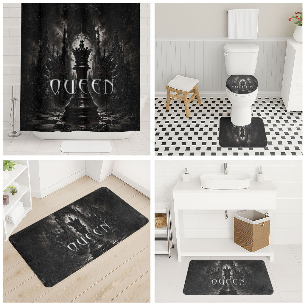 Chess Queen Bathroom Set Strategic Board Game Gothic Dark Fantasy