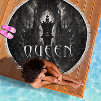 Chess Queen Beach Blanket Strategic Board Game Gothic Dark Fantasy
