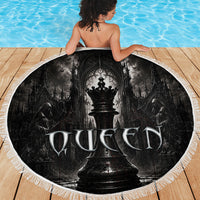 Chess Queen Beach Blanket Strategic Board Game Gothic Dark Fantasy
