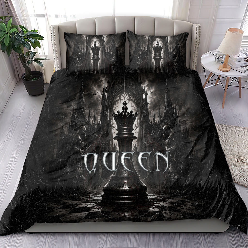 Chess Queen Bedding Set Strategic Board Game Gothic Dark Fantasy