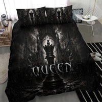 Chess Queen Bedding Set Strategic Board Game Gothic Dark Fantasy