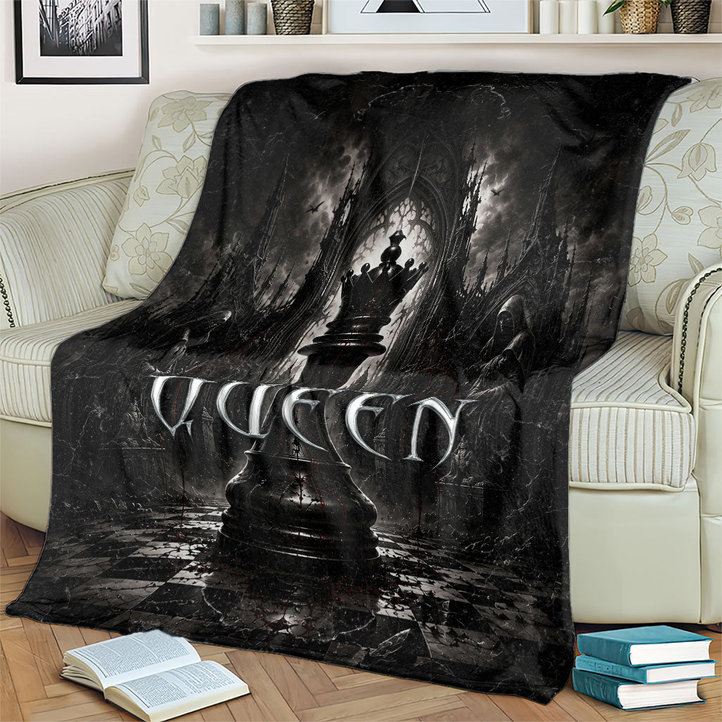 Chess Queen Blanket Strategic Board Game Gothic Dark Fantasy