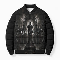 Chess Queen Bomber Puffer Jacket Strategic Board Game Gothic Dark Fantasy