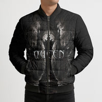 Chess Queen Bomber Puffer Jacket Strategic Board Game Gothic Dark Fantasy