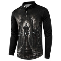 Chess Queen Button Sweatshirt Strategic Board Game Gothic Dark Fantasy