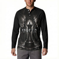 Chess Queen Button Sweatshirt Strategic Board Game Gothic Dark Fantasy