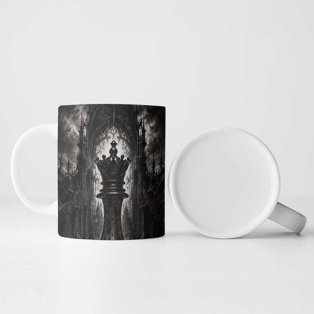 Chess Queen Ceramic Mug Strategic Board Game Gothic Dark Fantasy