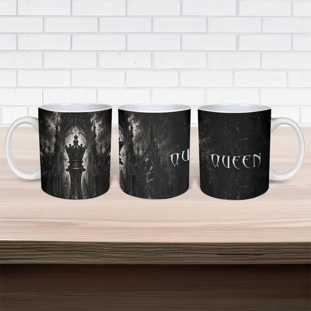Chess Queen Ceramic Mug Strategic Board Game Gothic Dark Fantasy