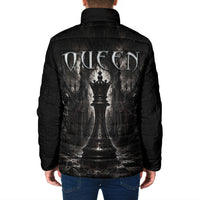 Chess Queen Padded Jacket Strategic Board Game Gothic Dark Fantasy