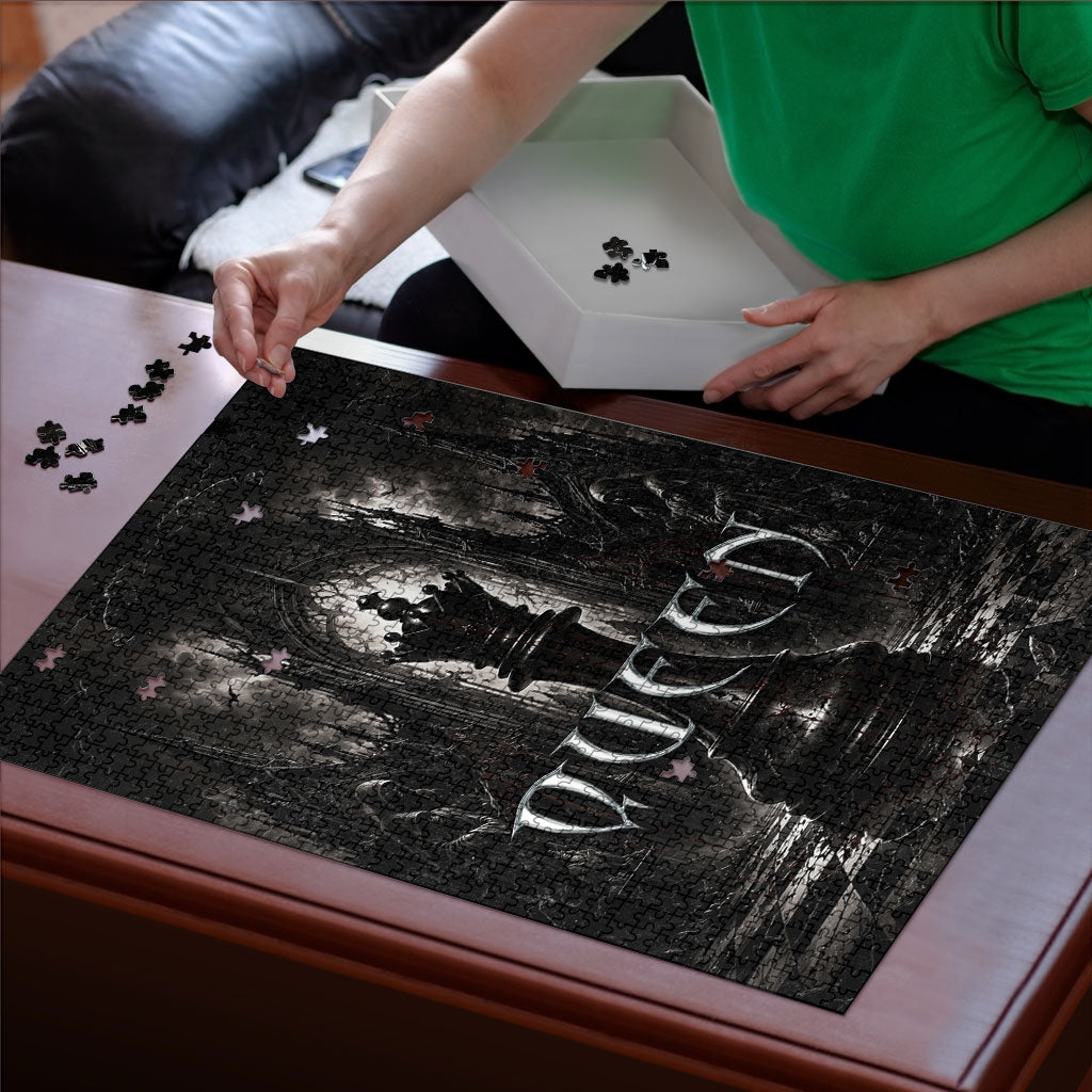 Chess Queen Puzzle Strategic Board Game Gothic Dark Fantasy