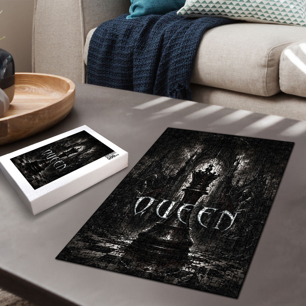 Chess Queen Puzzle Strategic Board Game Gothic Dark Fantasy
