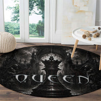 Chess Queen Round Carpet Strategic Board Game Gothic Dark Fantasy