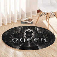 Chess Queen Round Carpet Strategic Board Game Gothic Dark Fantasy