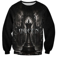 Chess Queen Sweatshirt Strategic Board Game Gothic Dark Fantasy