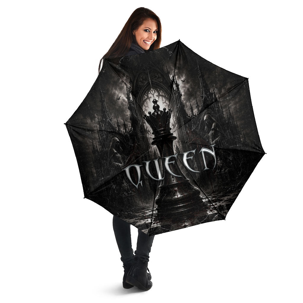 Chess Queen Umbrella Strategic Board Game Gothic Dark Fantasy