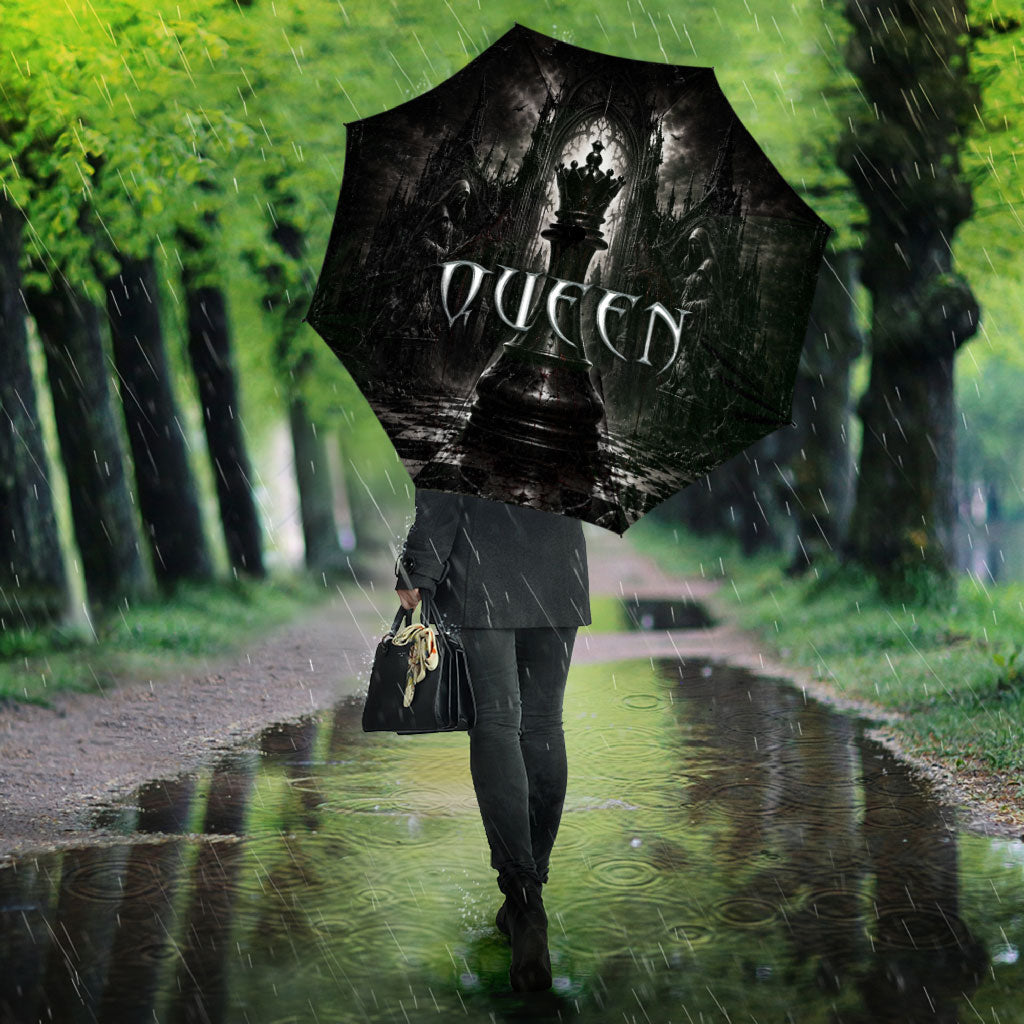 Chess Queen Umbrella Strategic Board Game Gothic Dark Fantasy