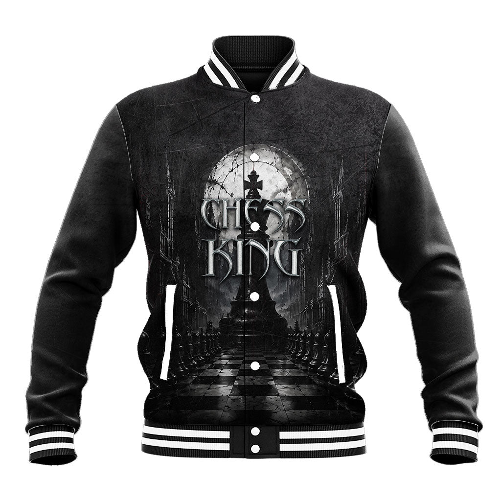 Chess King Baseball Jacket Strategic Board Game Gothic Dark Fantasy